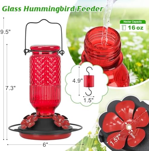 Glass Hummingbird Feeder& Plastic Disc Hummingbird Feeders