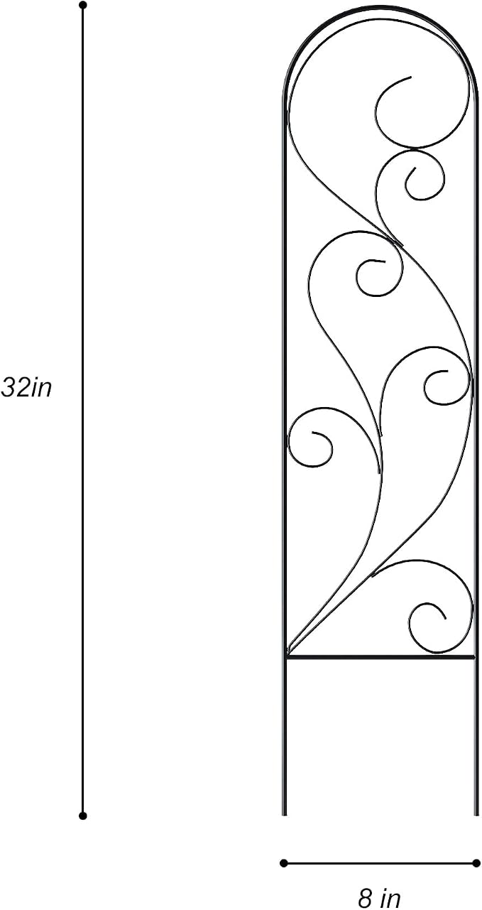 Zhongma 4 Pack 32" Metal Plant Trellis for Potted Plants Climbing,Indoor and Outdoor Fence Plant Support Trellis for Flower and Vagetable