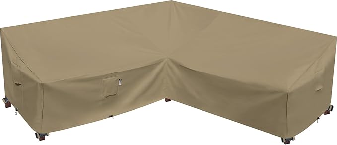 Heavy Duty Outdoor Sectional Sofa Cover - 100"X100" Waterproof 600D Patio Couch Cover for V-Shaped Lawn Patio Furniture