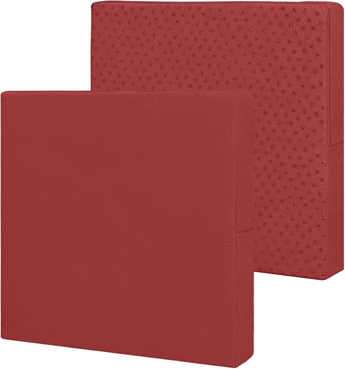 Easy-Going Waterproof Patio Cushion Covers 24x24x4 inch 2 Pack Replacement Non-Slip Outdoor Seat Cushion Slipcover with Zipper. Red