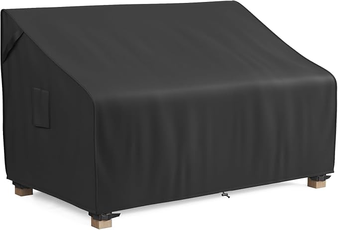 MR.COVER 3-Seater Outdoor Couch Cover Waterproof, Patio Furniture Cover for Sofa, Heavy Duty Outdoor Sofa Covers, Polyester & Double-Stitched Seams, Fits up to 76" W x 37" D x 35" H, Classic Black