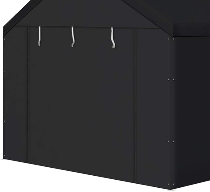Caravan Canopy Car Tent Sidewalls for Carport, Garage & Shed, Domain, 10 x 20 Ft, Black (Roof and Canopy Not Included) - Portable Vehicle and Motorcycle Shelter - Large Outdoor Storage