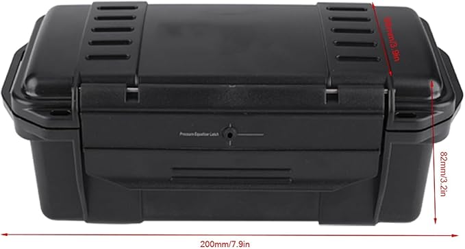Waterproof Storage Box, Black Waterproof Storage Containers Storage Bin Portable Weatherproof Shockproof Airtight Survival Box Lightweight for Fishing Camping Hiking Outdoor Activities