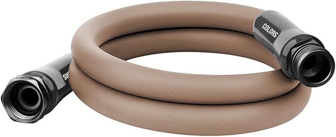 Flexzilla Colors Lead-In Garden Hose 5/8in. x 5ft., Lightweight All-Weather Water Hose, Durable and Flexible, Leak-Free Connections, Brown Mulch