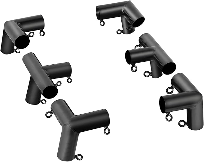 Aoneky 1 3/8'' Corner Flat Roof Canopy Fitting Couplers Kit - Frame Carport Connectors (6 Legs)