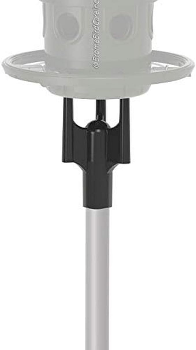 Pole Adaptor for Pole Mounting a Squirrel Buster Plus Bird Feeder, Black (FEEDER & POLE NOT INCLUDED), for 1-inch Pole ONLY