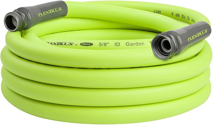 Eden 96213 Lawn & Garden Essential Oscillating Sprinkler | Water Sprinkler for Yard & Flexzilla Garden Hose 5/8 in. x 25 ft, Heavy Duty, Lightweight, Drinking Water Safe, ZillaGreen - HFZG525YW-E