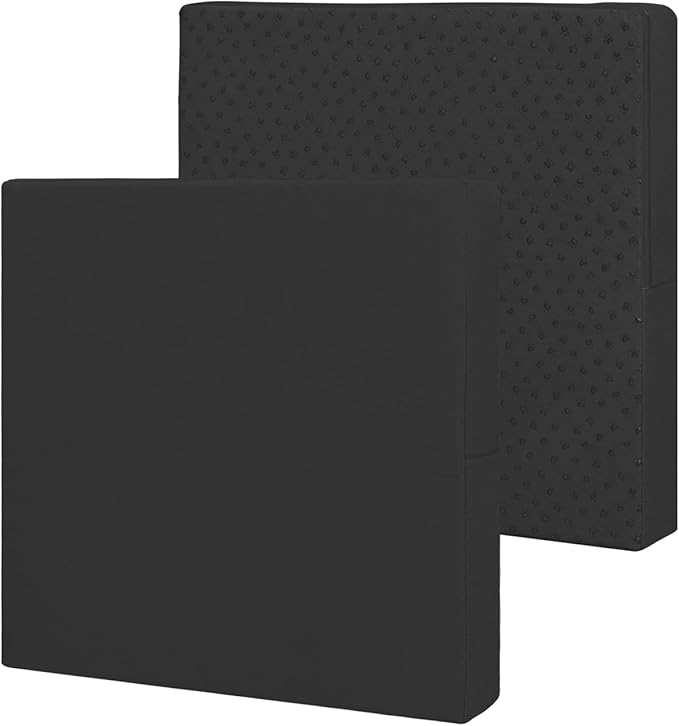 Easy-Going Waterproof Patio Cushion Covers ONLY Cover 24x24x4 inch 2 Pack Replacement Non-Slip Outdoor Seat Cushion Slipcover with Zipper. Black