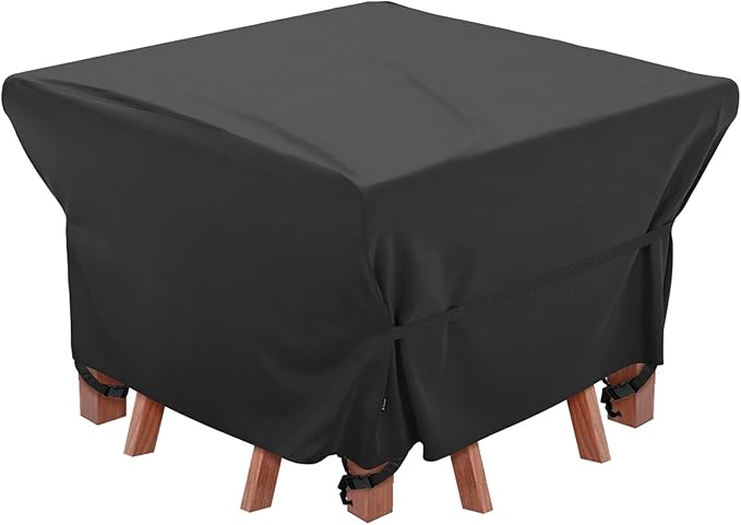 Velway Patio Furniture Cover Outdoor, Waterproof Square Patio Table Chair Sofa Set Cover, 50”Lx50”Wx29”H, All Weather Oxford Tear-Resistant Material with Zipper Carrying Bag Windproof Buckles