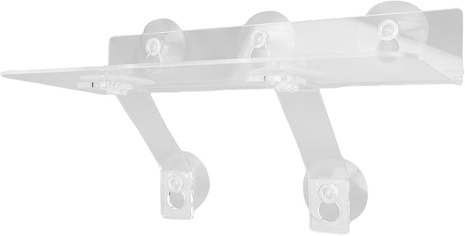 Yosoo Health Gear 2 Sets Window Suction Cup Shelves Acrylic Plant Pot Shelf with 14 Suction Cups 4 Brackets for Succulents Picture Frame Display, No Tools Needed Save Space Create Neat Environment