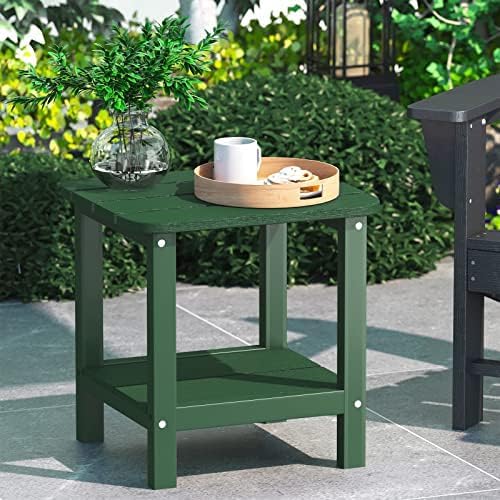SERWALL Adirondack Table Outdoor Side Table Set of 2- Green