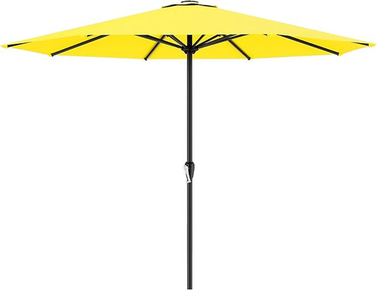 AreShark 12 FT Patio Umbrella for Outdoor, Outdoor Table Umbrella with Push Button Tilt and Crank, Outdoor Patio Umbrellas with 8 Sturdy Ribs, Patio Umbrellas for Market, Garden, Pool (Yellow)