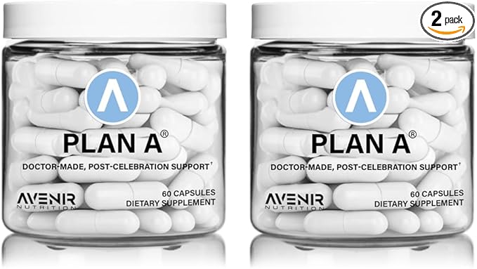 Avenir Nutrition Plan A™ - Post-Celebration Relief & Morning Restore, Dehydration & Headache Support - Dihydromyricetin DHM and L Cysteine - 90 Capsules