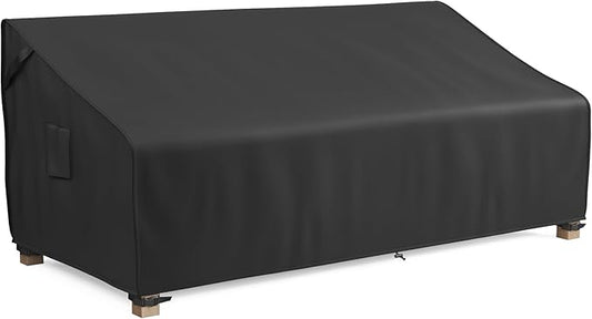 MR.COVER 3-Seater Outdoor Couch Cover Waterproof, Patio Furniture Cover for Sofa, Heavy Duty Outdoor Sofa Covers, Polyester & Double-Stitched Seams, Fits up to 88" W x 32" D x 35" H, Classic Black