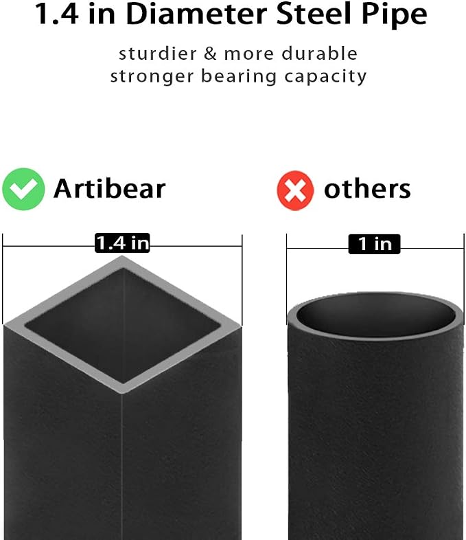 4ft Outdoor Firewood Rack, Upgraded Adjustable Heavy Duty Logs Stand Stacker Holder for Fireplace - Metal Lumber Storage Carrier Organizer, Bright Black