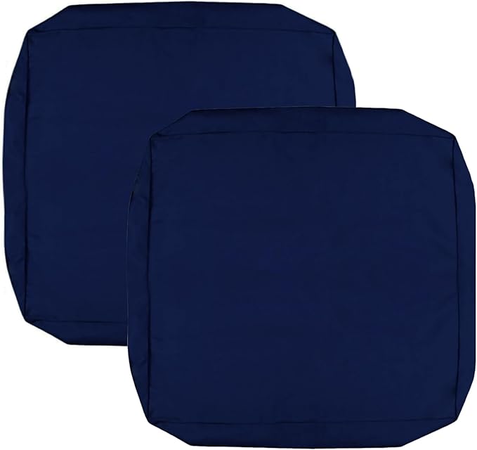 FLYMEI Patio Cushion Covers 27x25x5 Waterproof Outdoor Cushion Cover Replacement 2Packs Outdoor Seat Cushion Slipcover for Rattan Chair Sofa, Navy Blue