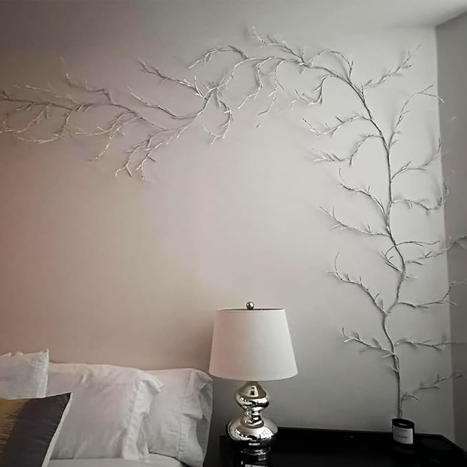 2pcs Enchanted Willow Vine Lights with Remote, NIDISETPJAS Christmas Swags Decorations Indoor Room Decor, 18 Branches 144 LEDs Lighted Willow Vine Lights for Walls Bedroom Home Decor, White Branch