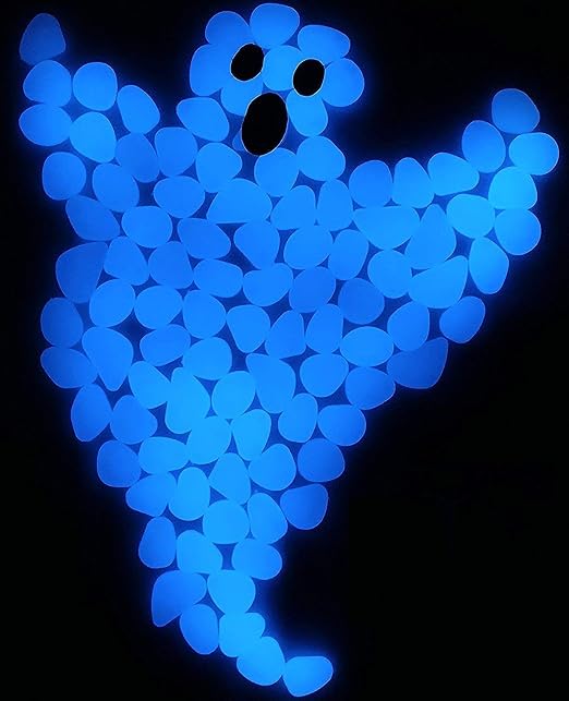 9.7Lbs 2200Pcs Glow in The Dark Stones Garden Pebbles Rocks Indoor Outdoor Decor Luminous Stone for Walkways Driveway Yard Grass Fish Tank Large Bag
