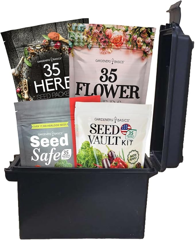 Ultimate Survival Seed Kit – 140 Heirloom, Non-GMO Varieties | Over 73,000 Seeds for Planting Vegetables, Herbs & Flowers | Emergency Food Preparedness & Long-Term Storage