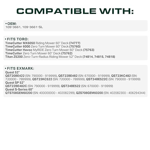 UDC Parts 109-3661 Deck Belt Replacement for Toro TimeCutter MX6050 75760 6000 109-3661-SL Exmark Quest 74777 Titan Z5200 74814 74815 74818 75763 75762 Zero Turn Mowers/Aramid Cord / 154.00 inches
