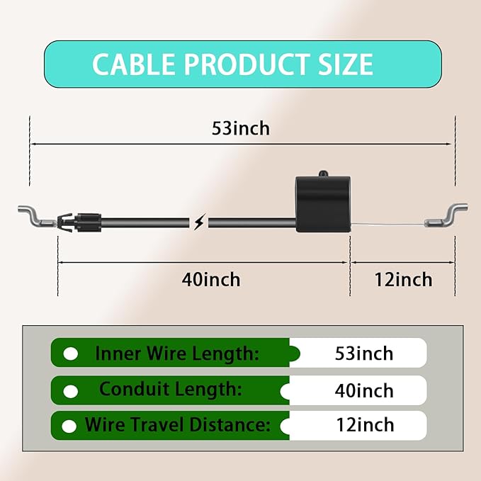 946-1130 Control Cable for with MTD,Troy Bilt,Craftsman Lawn Mower Replace for 746-1130 Engine Zone Cable 12av565q711 11a-542q711 11a-b290711 11a-436a711 12av566m011 12av566n011