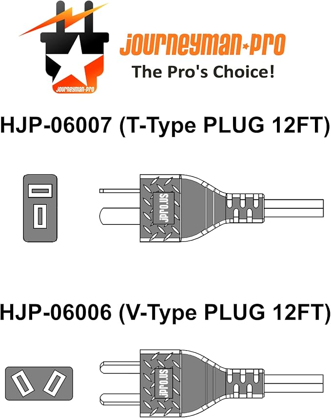 Journeyman-Pro DC Battery Charging Cables T-Type Compatible Honda Generator 14AWG 15A 12VDC Insulated Clamps 12' Feet Cord RV Replaces 32650-892-010AH EU1000i EU2000i EU3000i (T-Type Plug 12FT)