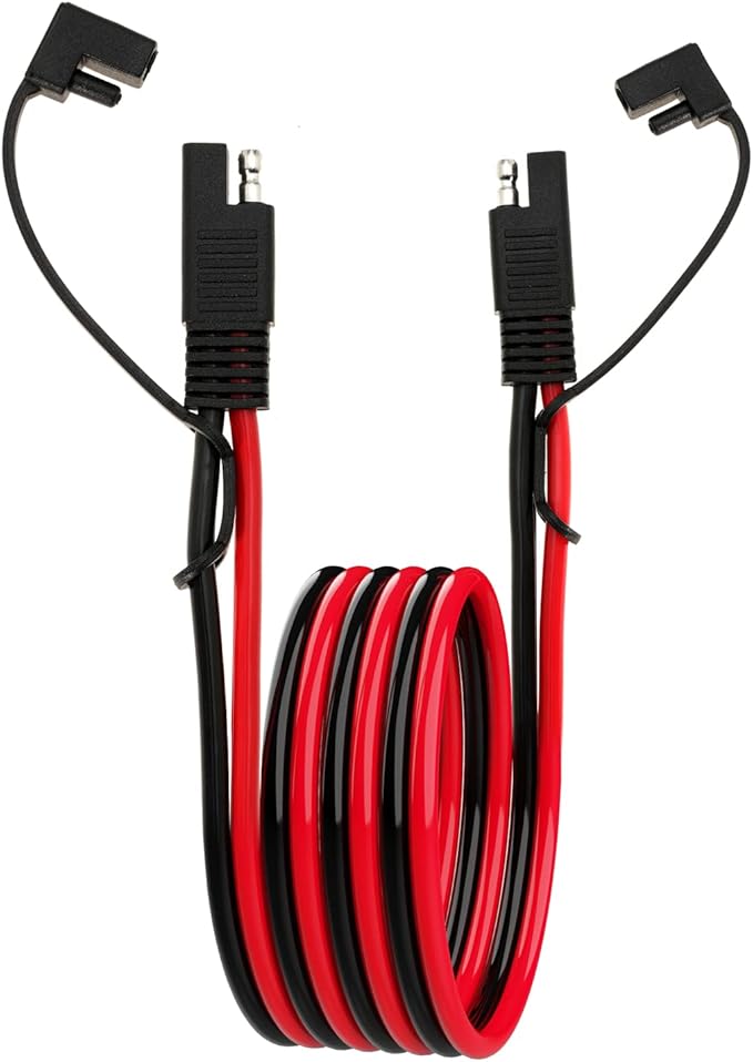 10AWG SAE Extension Cable 10 Gauge SAE to SAE Extension Cord with Two Prong Connectors for Solar RV Automotive (6FT)