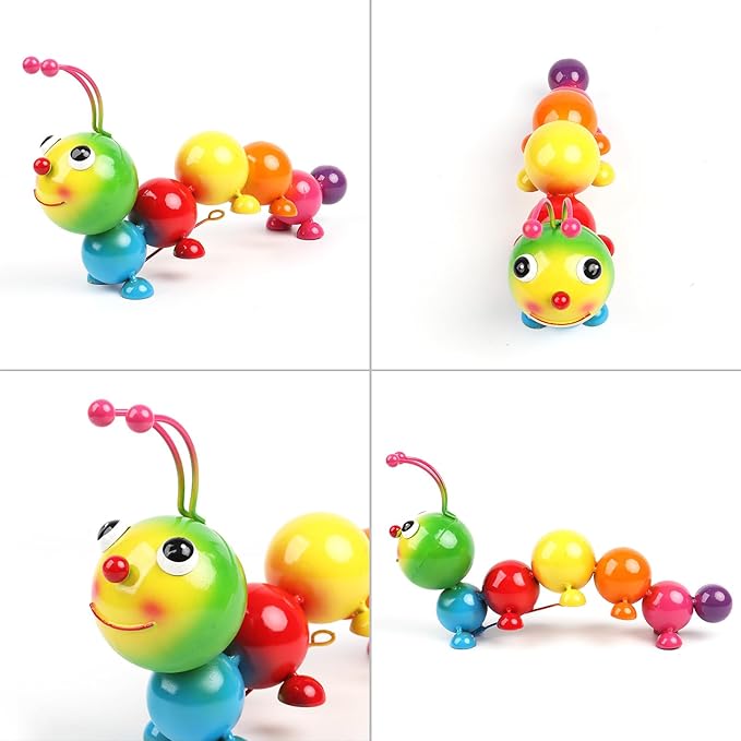 Cruis Cuka Metal Caterpillar Statue Yard Art Garden Decor for Outside Patio Lawn Ornaments Fence Decorations Family,Friends,Garden Lovers - Set of 2(Colorful NEW)