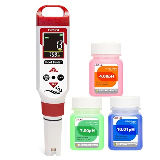 Pool Chlorine Tester Spa Chlorine Test kit, Chlorine pH Meter Hot Tub Salinity ORP pH Tester 7 in 1 Water Quality Tester for Swimming Pool Aquarium Hydroponic, TDS PPM Tester for Drinking Water