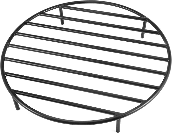 onlyfire Round Fire Pit Grate with 4 Legs for Outdoor Campfire Grill Cooking, 19 Inch