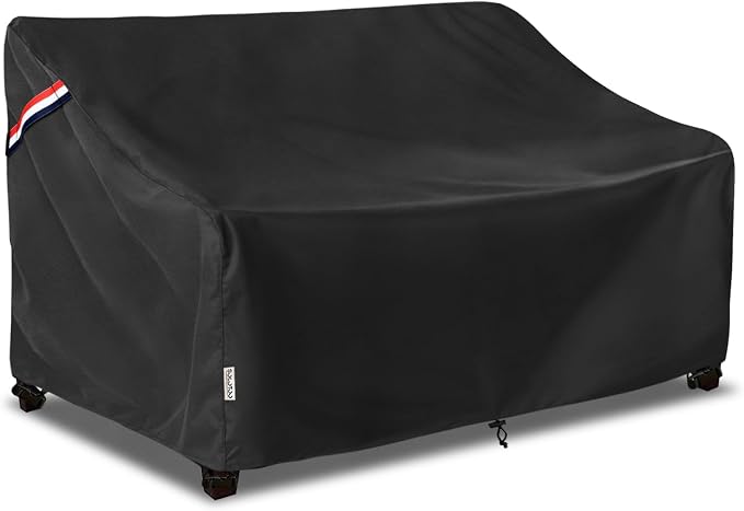 Outdoor Couch Cover Waterproof Heavy Duty Patio Furniture Covers, 76W x 32.5D x 33H Inches 3 Seater Outdoor Sofa Cover (Black)