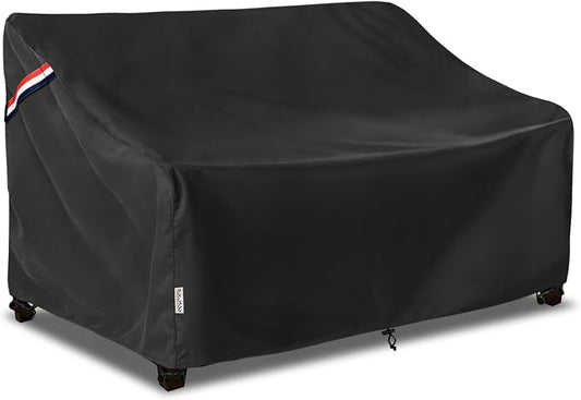Outdoor Couch Cover Waterproof Heavy Duty Patio Furniture Covers, 76W x 32.5D x 33H Inches 3 Seater Outdoor Sofa Cover (Black)