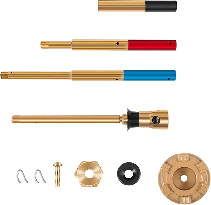 RK-ADJ-PRV Adjustable Rod Repair Kit, Compatible with Woodford 14 16 17 19 22 V22 Faucets, Universal PRV Upgrade Anti-Burst Design, Heavy-Duty Brass Stem & Metal Handle Repair Set (10pcs)