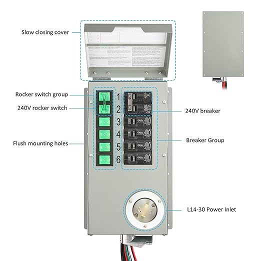 Nature's Generator Transfer Switch 6-Circuits 120/240V 30A Non-Automatic Power Transfer Kit