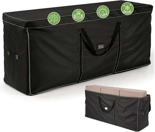GARPROVM Extra Large Patio Cushion Storage Bag, 68"x20"x30" Outdoor Furniture Cushion Storage with Carry Handles, 420D Oxford Fabric Waterproof Storage Bag for Garden Cushions Christmas Tree