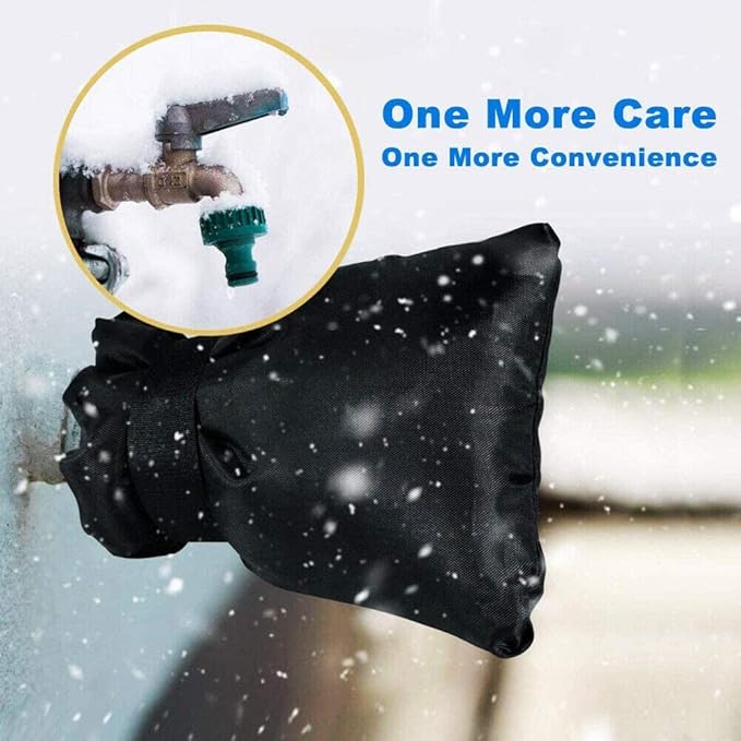 Outdoor Faucet Covers for Winter - 4 Pack Pro 6.7" W x 8.3" H Outdoor Water Faucet Cover Socks for Winter Freeze Protection Pipe Insulation Reusable Waterproof Insulated Spigot backflow Cover,Black