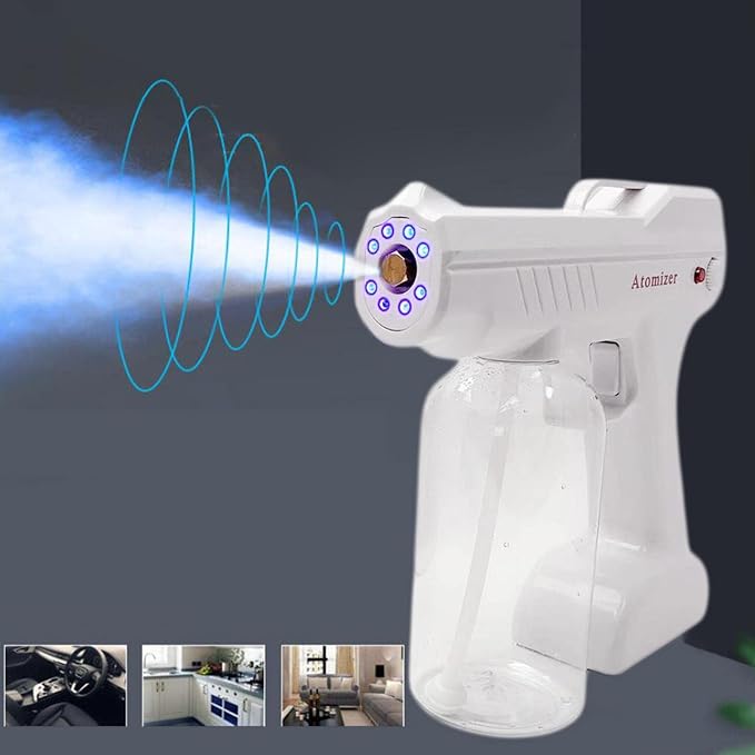 800ml Rechargeable Cordless Fogger ULV Sprayer for Home & Office Dis | Portable Handheld Machine - Safe, Easy to Use | Electric Nano Mist, Sanitizing Spra - Metal Nozzle