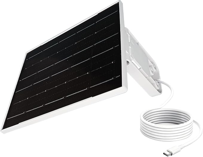 Eco-friendly 3W 5V Monocrystalline Solar Panel, Type-C Interface, IP66 Waterproof, 6.5-foot Cable, High Conversion Rate, Compatible with Various Electronic Devices