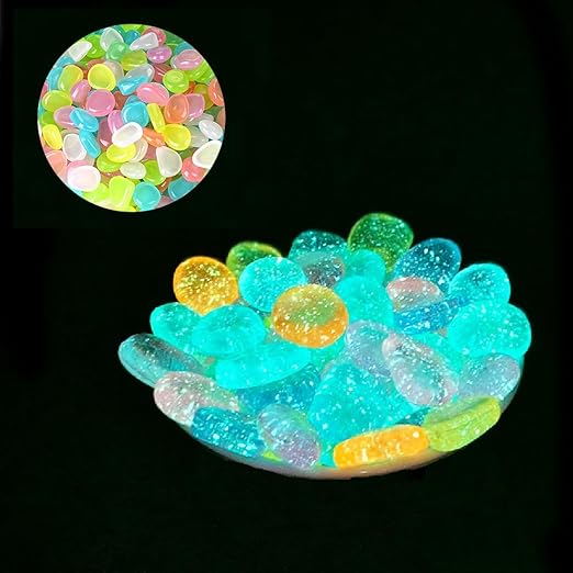 Glowing Pebbles for Garden Outdoor, Garden Glow Rocks, 4.4 Lbs | 1200PCS garden glow rocks, non-toxic for hours of steady glow, perfect for landscaping, patio,fish tank and garden decoration