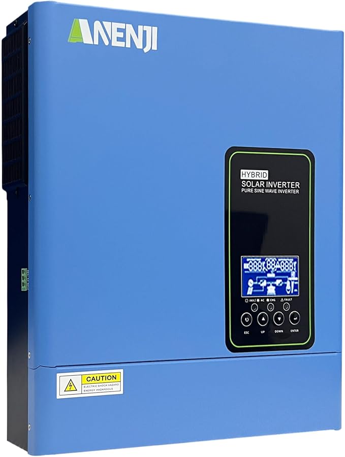 3000W Hybrid Inverter, 24Vdc to 110Vac Solar Inverter Charger Built-in 100A MPPT Controller, Pure Sine Wave PV Power Converter, Supports Battery-Less or AGM Lithium Battery