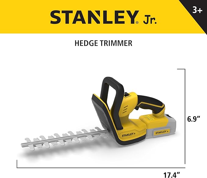 Stanley Jr Kids Hedge Trimmer - Battery Operated Toy Hedge Trimmer for Kids - Fun Pretend Play Tool for Outdoor Adventures - Safe and Realistic Design for Little Gardeners. Ages 3+
