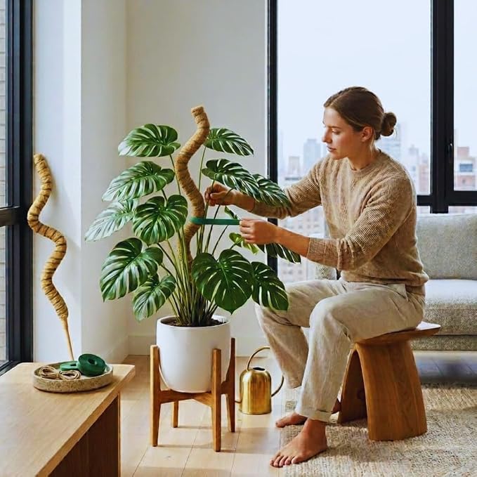 2 Pack of 48” Bendable Moss Pole for Monstera,Flexible Coco Coir, Large Plant Support for Climbing Plants with Reinforced 5mm Aluminum Core-Plant Stake for Pothos & Philodendron-Monstera Support