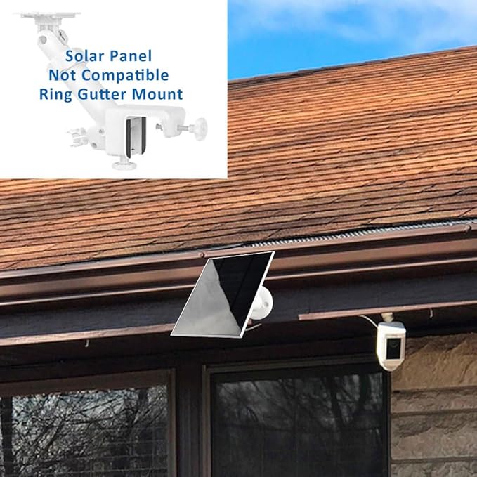 Solar Panel Charger Compatible with Ring Stick Up Cam/Pro,Ring Spotlight Cam Plus/Pro,with USB-C to Barrel Plug Adapter (2PACK)