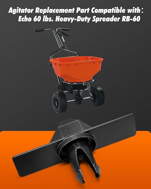Upgraded Agitator Replacement for Echo RB-60 Broadcast Spreader, Improves Seed and Fertilizer Flow, Easy Installation