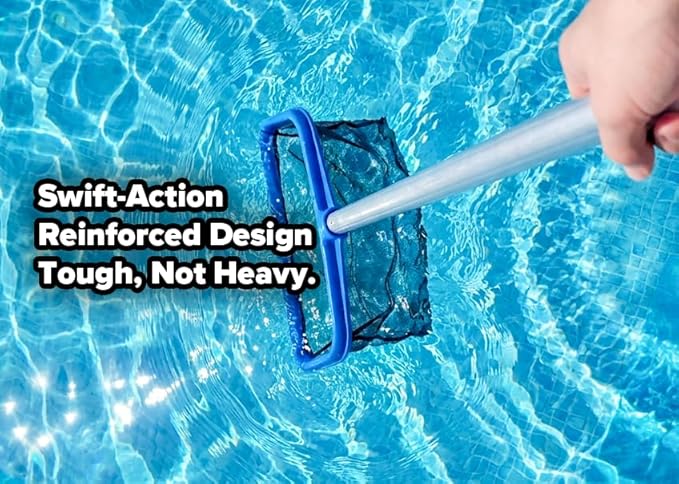 Pool Skimmer Net for Leaves - Leaf Rake for Pool Cleaning // Swimming Pool Leaf Net - Heavy Duty, Reinforced Frame, Large Capacity Pool Rake // The Ultimate Pool Rake for Inground & Above Ground Pools