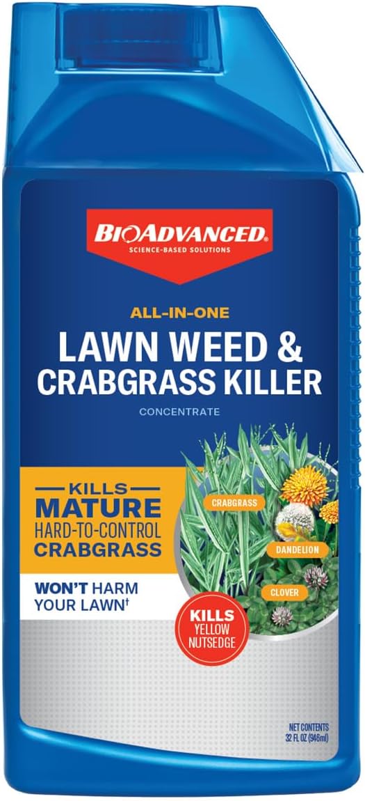 BioAdvanced All-in-One Lawn Weed & Crabgrass Killer, Concentrate, 32 oz