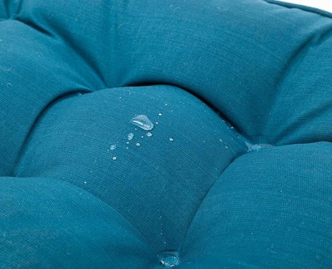 QILLOWAY Outdoor High Back Chair Cushion for Adirondack, All Weather Rocking Chair Cushions Thick Padded Replacement for Patio Furniture,Peacock Blue