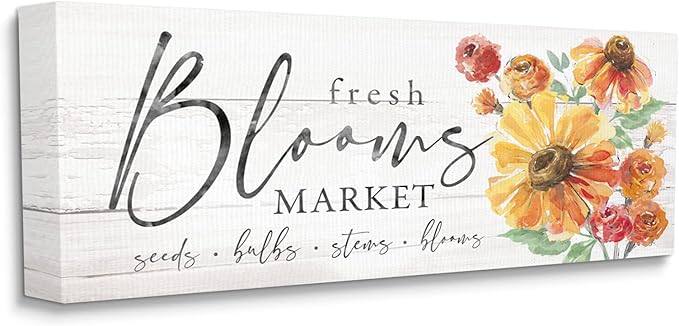 Stupell Industries Fresh Blooms Market Seeds Bulbs Stems Flower Illustration, Design by Courtney Morgenstern