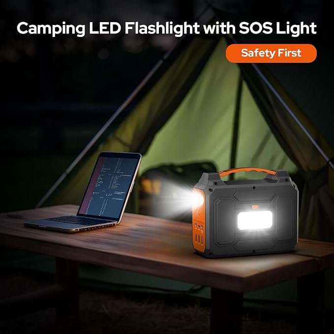 Portable Power Station Generator 100W External Lithium Battery Pack with USB-C, 110V Power Pack with AC Outlet Power Bank Generator for Camping Home RV Vanlife