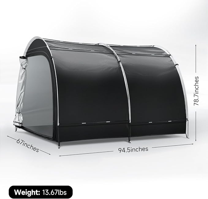 Outdoor Storage Sheds - Bike Tent Waterproof, Upgraded Larger 6.6x7.9x5.6ft Garage Shelters, Bicycle Tent Sheds with Dual-Doors for Motorcycle, Lawn Mower, Garden Tools, Bike Storage/Bike Shed - Large